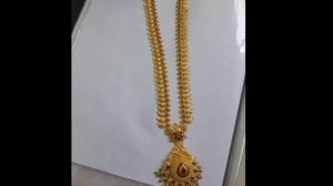 Trending gold lakshmi pendant haram with earring designs 2023 // treditional gold long haram design