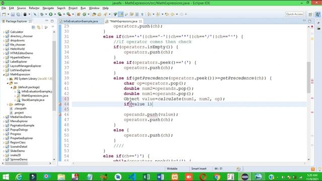 Update program to Handle divide by zero error | Solve Math expressions using stack