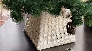 Юбка под елку из ротанга «Трапеция белоснежная», 40*30 см