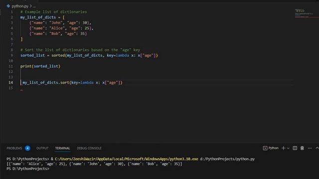 Python Sort List of Dictionaries by Value - Python Tutorial