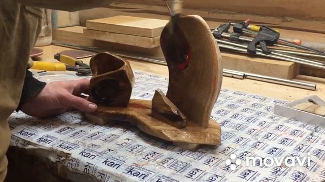 Часы из дерева и эпоксидной смолы своими руками. Из дубовых обрезков.