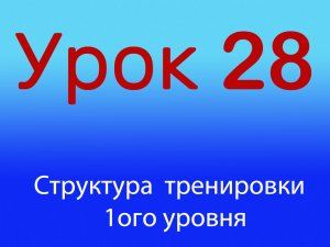 Урок 28 Структура тренировки 1-ого уровня, Уровень 1/4