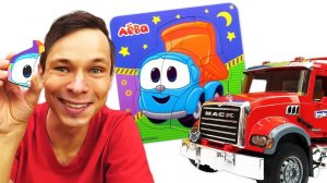 Развивающие видео и мультики для малышей. Грузовичок Лева и его друзья машинки - собираем пазлы!