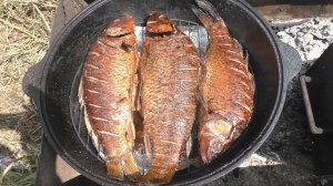 РЫБА В КАЗАНЕ, НА КОСТРЕ, САЗАН,Карп ГОРЯЧЕГО КОПЧЕНИЯ, Отличный рецепт!