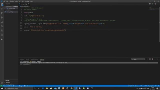 How To Send Emails In Python ? | Python Email Tutorial | Send Email Using Python | #python #yagmail