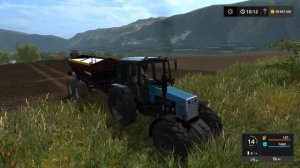 Farming Simulator 2017.  КОЛХОЗ ИМ. МИЧУРИНА. Трактор Белорус МТЗ-1221. Разбрасыватель  РУ 7000.