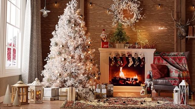 Christmas Music With A Warm Fireplace, Recreating A Peaceful Christmas Atmosphere For Everyone смотреть онлайн