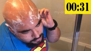 Быстрое бритье головы бритвой Омнишейвер (Omnishaver) всего 40 секунд!