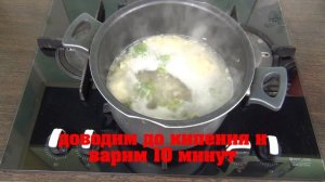 Суп пюре из брокколи и цветной капусты с куриной грудкой и сливками