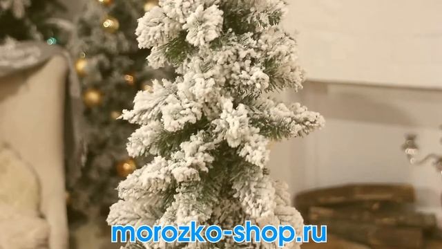 Искусственная ель ЛЕСНАЯ СВЕЧА ЗАСНЕЖЕННАЯ  на деревянной крестовине, 152 см 31FTDF60/ смотреть онлайн