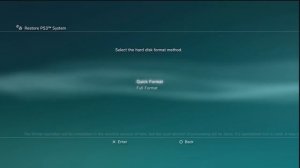 How to restore PS3 system as if brand new