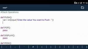 Data Structure | Stack Operations in Python | Class 12th Computer Science | Push, Pop, Display, Pee