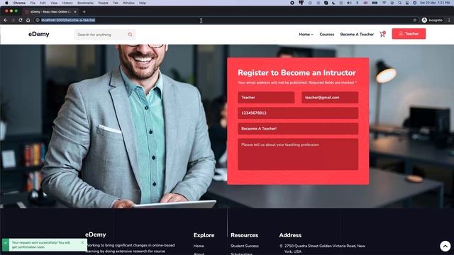 Teacher Signup and Creating Courses on eDemy React Next.js Template смотреть онлайн