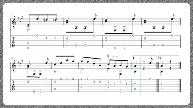 Allegretto  -  Matteo Carcassi - Partitura e Tablatura