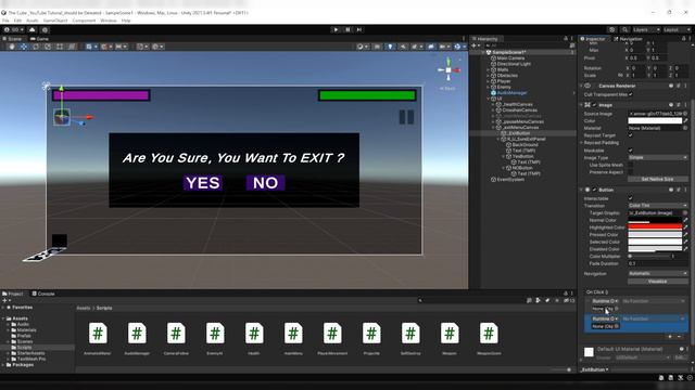 How To create Quit Button and Exit Menu UI in Unity Tutorial || PART_3