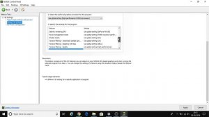 Settings  for NVIDIA GEFORCE MX 150