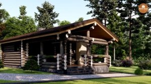 Деревянная баня из бревна. Обзор на готовый проект.