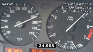 BMW 523i E39 2.5 170 Hp automatic 0-230 km/h acceleration/разгон top speed