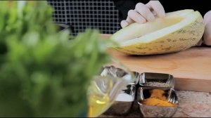 Крем-суп из тыквы и сок из дыни