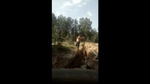 Установка иглофильтров на системе водопонижения.