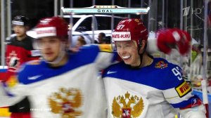 Итог двух периодов полуфинальной игры Чемпионата мира по хоккею 2:0 в пользу сборной России