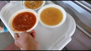 Азовское море Кучугуры Обедаем в столовой Мальва Средний чек обеда на пятерых