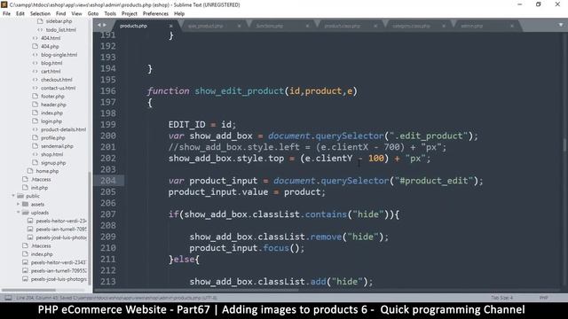 #67 PHP Ecommerce website development | Adding images to products 6 | MVC OOP - Quick programming
