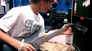 Playing on an Ibanez at Guitar Center.. =D