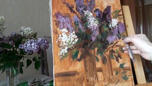 Мастер- класс по живописи. "Букет сирени". Художник Олег Прегнер