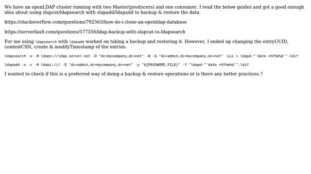 Backup & Restore OpenLDAP 2.4 with multi-master replication enabled смотреть онлайн