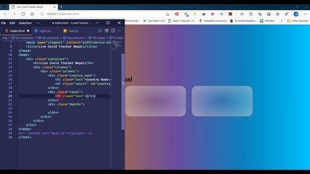 ? Live Covid19 Tracker App Using Pure HTML, CSS & JS.| Free Source Code. With Glass Morphism Effect