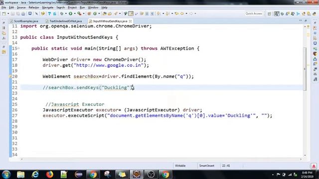 Selenium Interview Questions | PART-21 | How to send key inputs without Send keys method