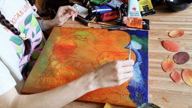Картина акрилом/Рисую и отвечаю на вопросы/Авторская техника/ Intuitive / Acrylic painting techniqu