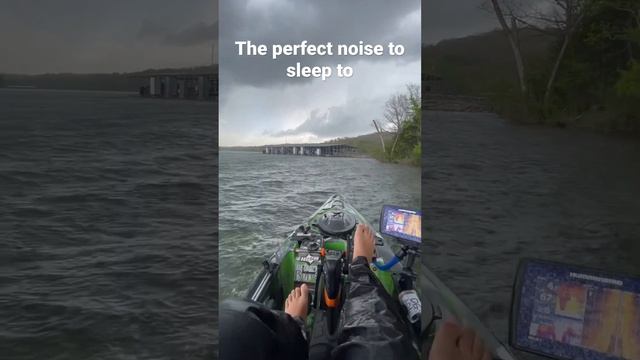 I could go to sleep to this sound #storm #kayak #fishing #bassfishing  #arkansas #fish #kayakangler