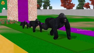 Mammoth Elephant Dinosaur Cow Gorilla Choose The Right Door Break Wall Game Multiple Challenge Vide