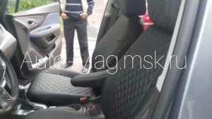 Opel Mokka | Чехлы на сиденья из экокожи с ромбом | Фабрика Автопилот