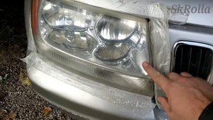 полировка фары зубным порошком ? ЛЕГКО !!! Jeep WJ 4.7L HO.
