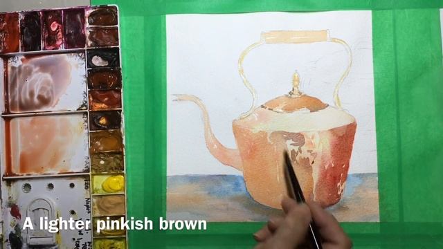 Painting a Copper Kettle in watercolours смотреть онлайн