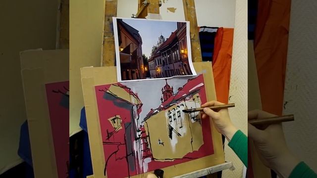 Полный урок по графике НОЧНЫЕ ФОНАРИ. смотреть онлайн