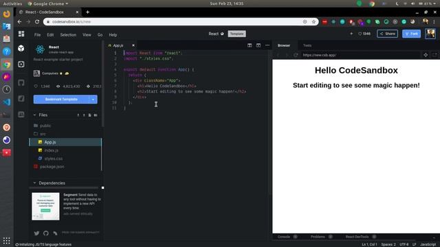 Setup React project using code sandbox | React 101 in 60 minutes смотреть онлайн