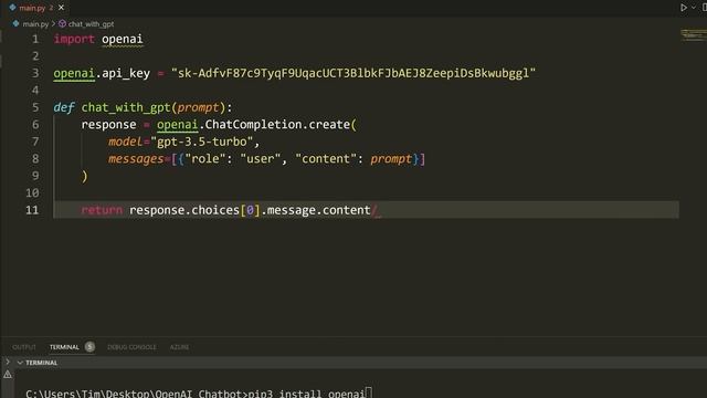 Create a Python GPT Chatbot - In Under 4 Minutes