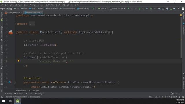 Simple ListView in Android Studio | Android Tutorial #32