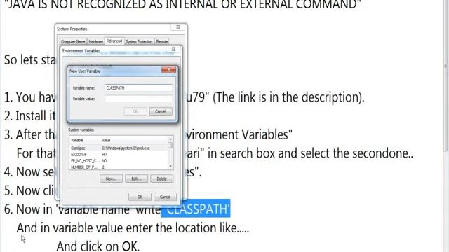 How to fix ''JAVA IS NOT RECOGNIZED AS INTERNAL OR EXTERNAL COMMAND''. смотреть онлайн