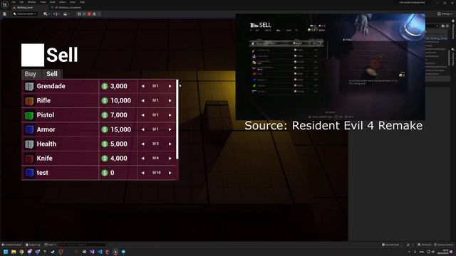 Creating my implementation of Resident Evil 4 remake shop in Unreal Engine 5, Devlog #1