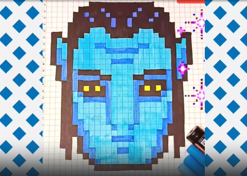 Аватар Джейк Салли. Рисуем по клеткам смотреть онлайн