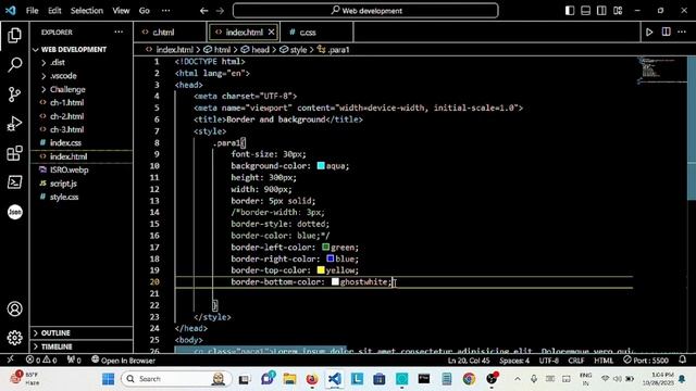 CSS tutorial: CSS border and background properties|| #css||#cssselector|| #webdevelopment