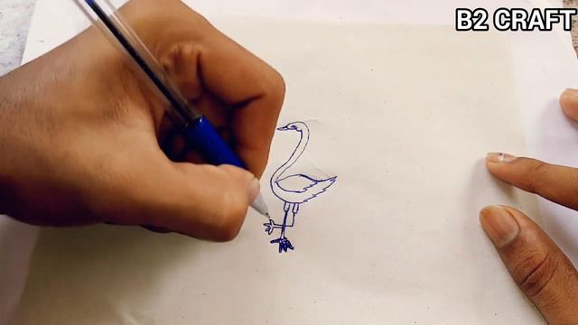 How to draw a cute peacock with number 2. Simple drawing for beginners. B2 CRAFT