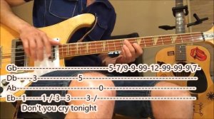 Guns N' Roses - Don't Cry (bass cover with tabs and lyrics)