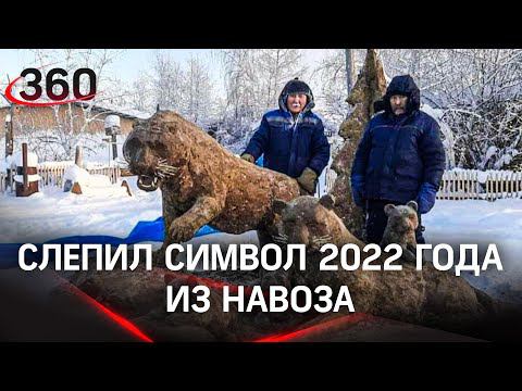 Тигры из навоза на смену петуху - новый шедевр от якутского фекального скульптора