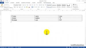 Как в документе Word 2013 преобразовать текст в таблицу
